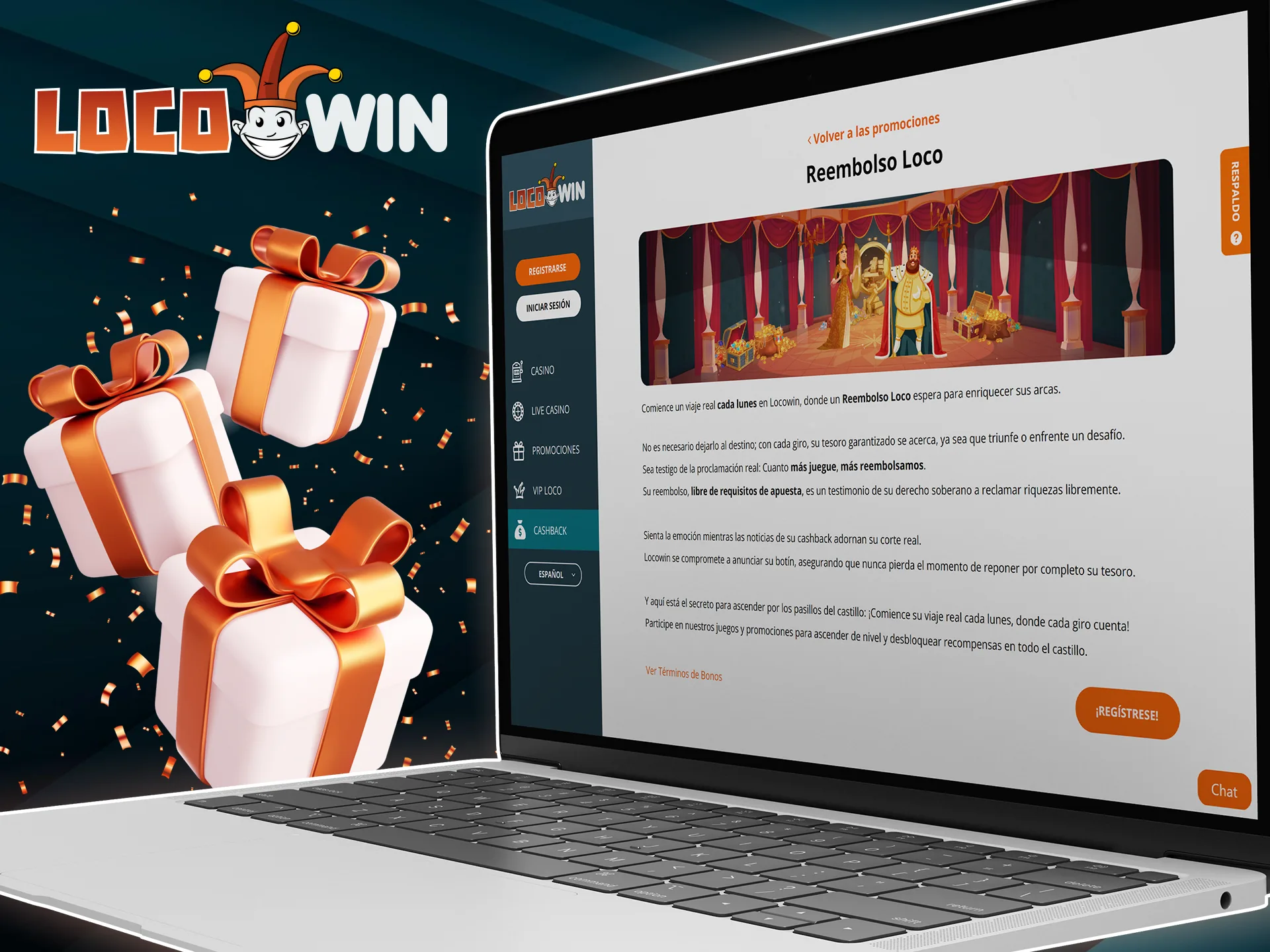 Juega en LocoWin Casino y consigue un cashback semanal cada lunes.