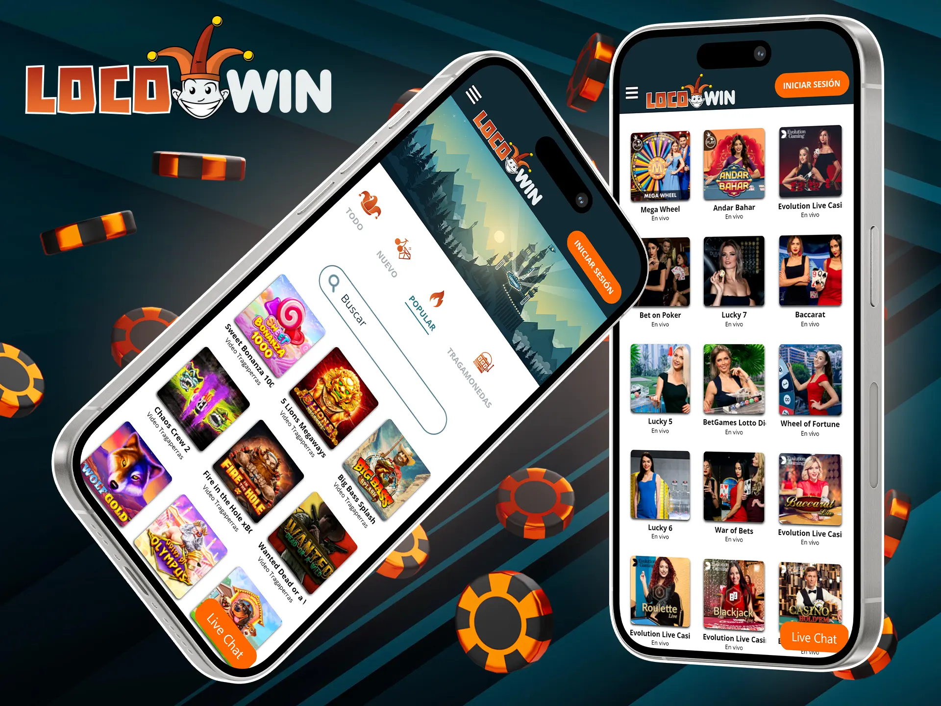 Aunque LocoWin no tiene una aplicación, nuestro sitio está optimizado para dispositivos móviles y todos tus juegos favoritos estarán al alcance de tu mano.