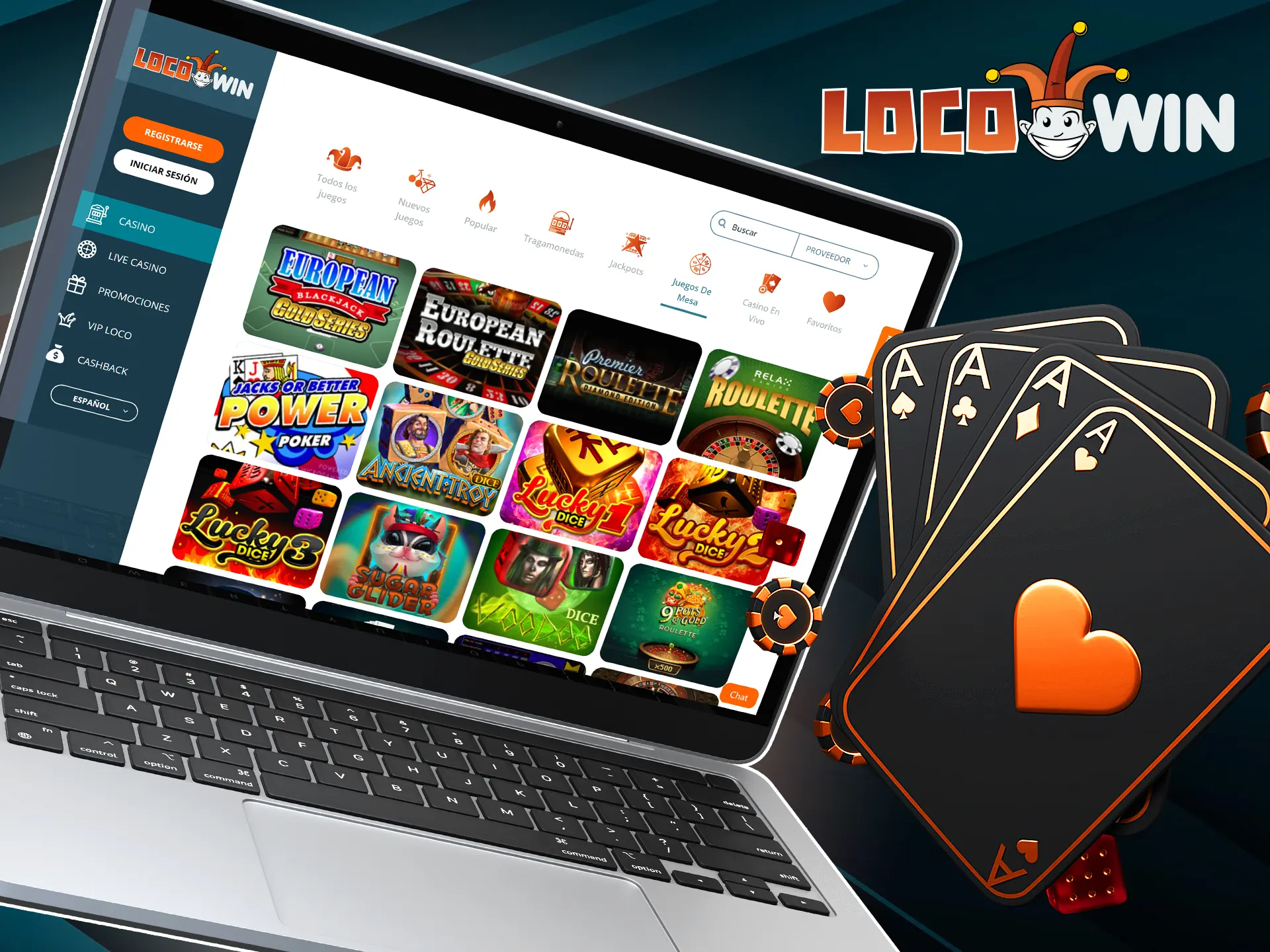 El sitio LocoWin ofrece juegos de mesa como Casino Stud Poker, Sugar Glider Dice y 9 Pots of Gold Roul.