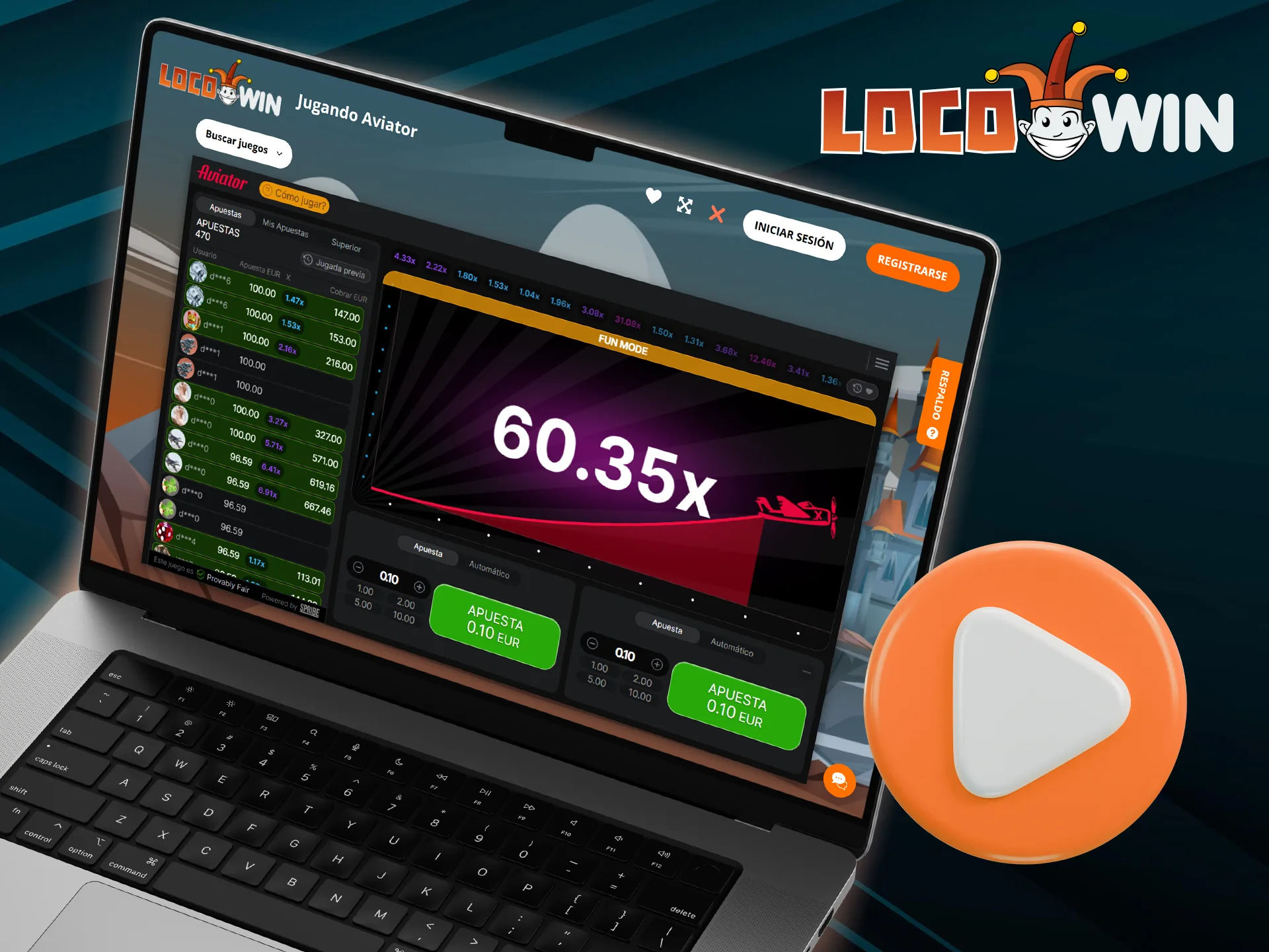 Regístrate en Locowin y únete a una emocionante aventura por el mundo de Aviator.
