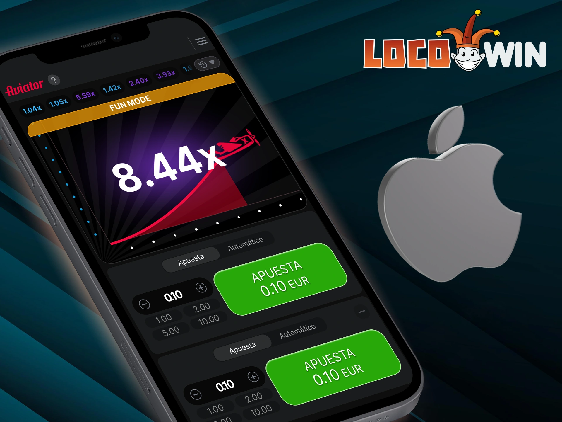Los usuarios de iOS pueden disfrutar del juego Aviator sobre la marcha a través de la aplicación Locowin.