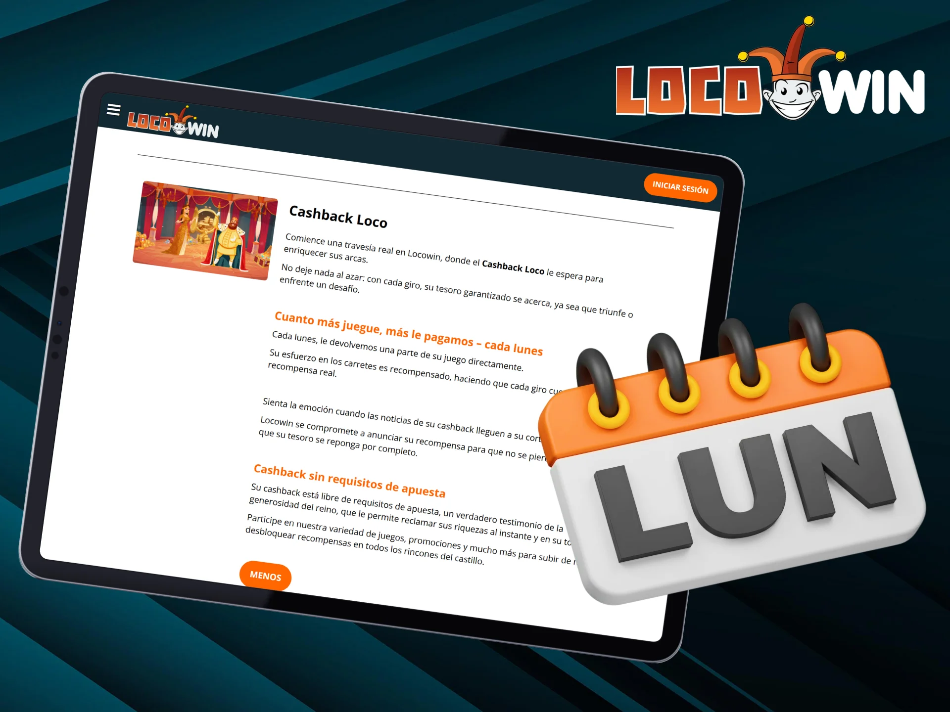 Consigue cashback todos los lunes para ganar más en Locowin.