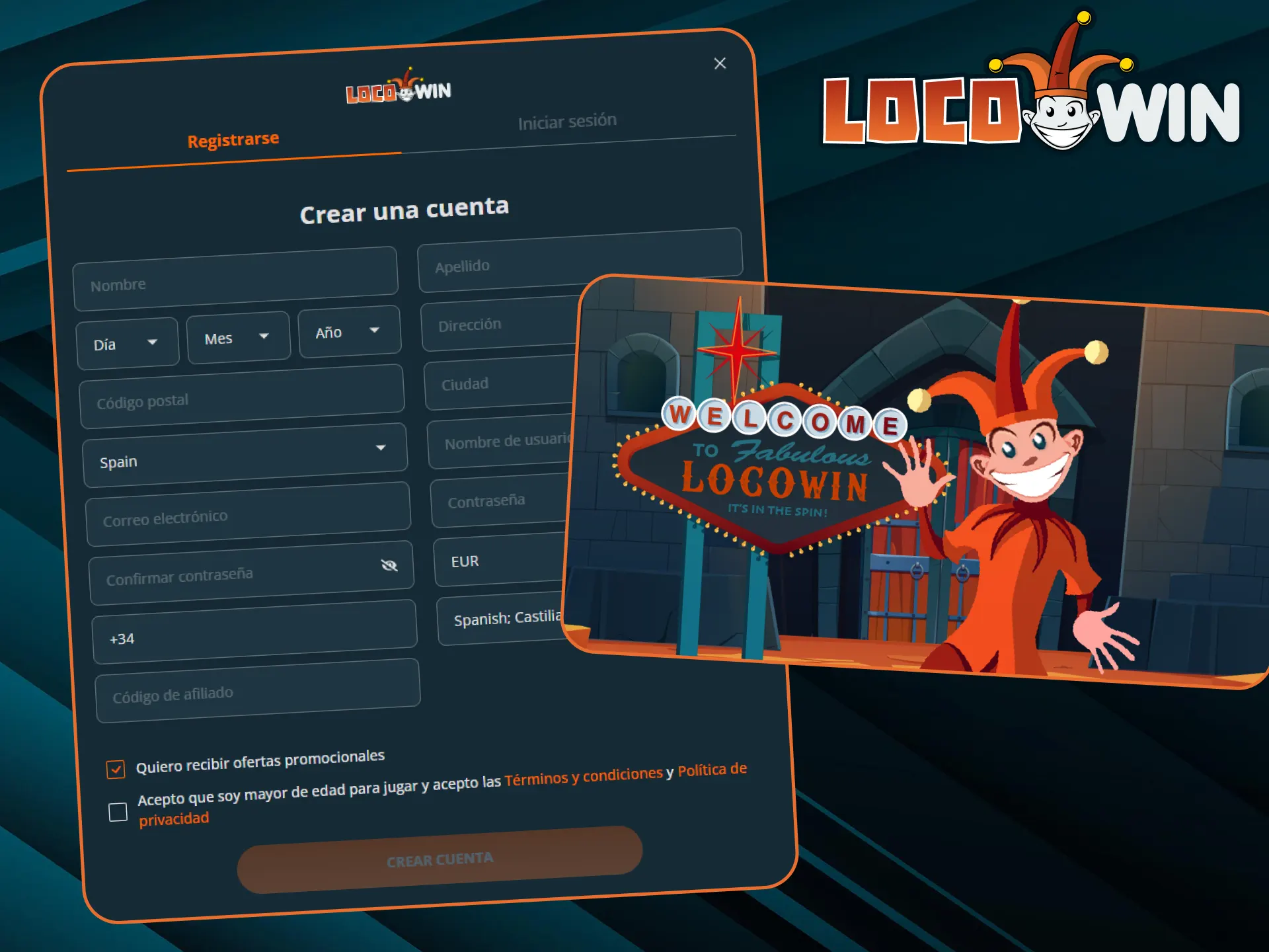 Lee las instrucciones y descubre cómo conseguir un bono de bienvenida en LocoWin.