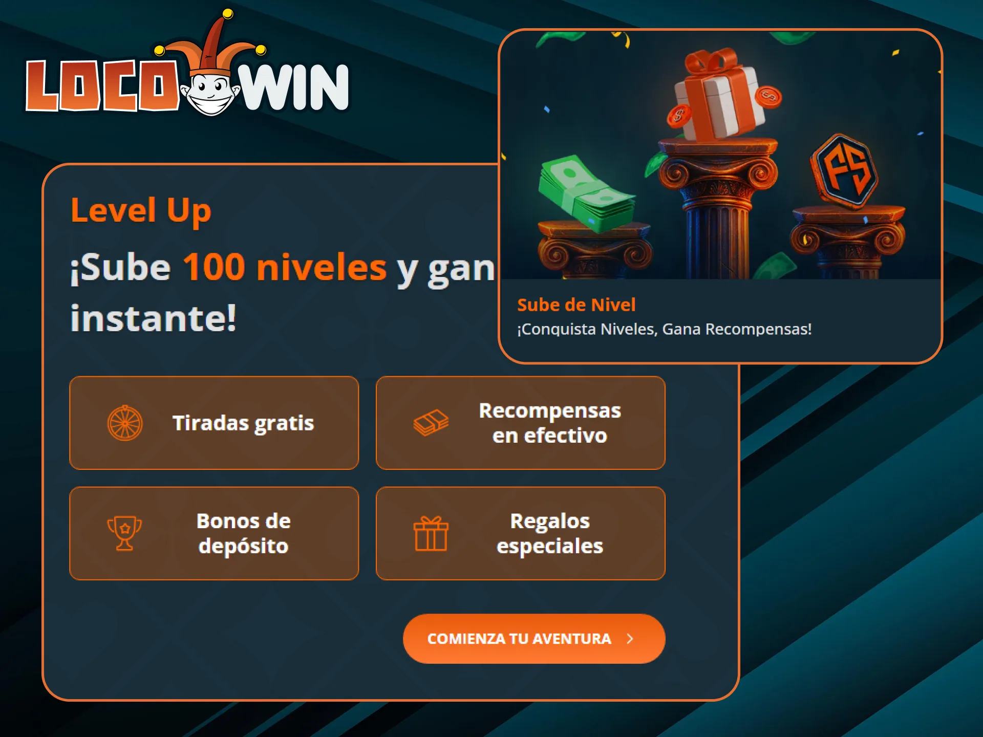 Sube de nivel y consigue más en LocoWin.