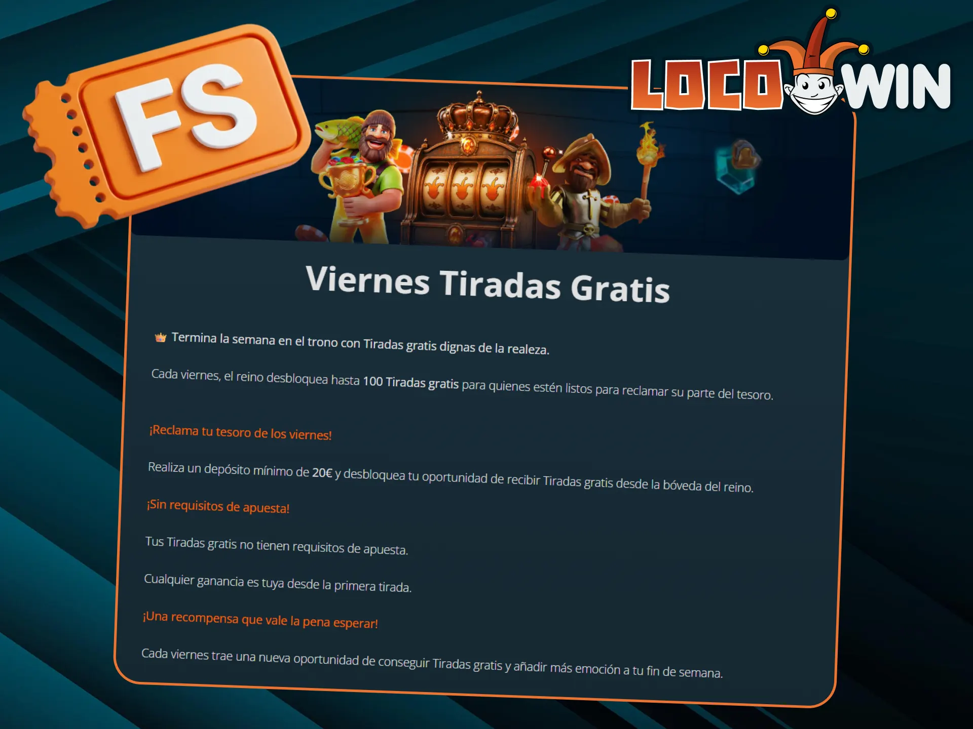 Reclama freespins el viernes y gana el jackpot en LocoWin.